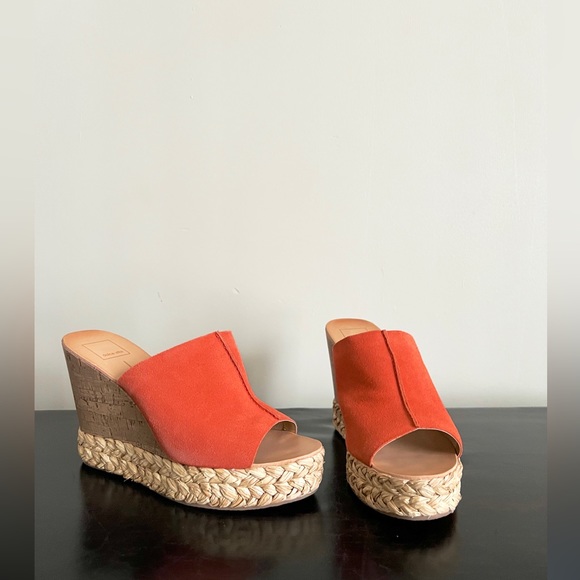DOLCE VITA “LOVA” ORANGE SUEDE SLIDES SIZE 10 - Picture 12 of 13